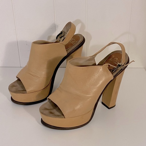 NOW | Leather Platform Heels 38 - Picture 1 of 6